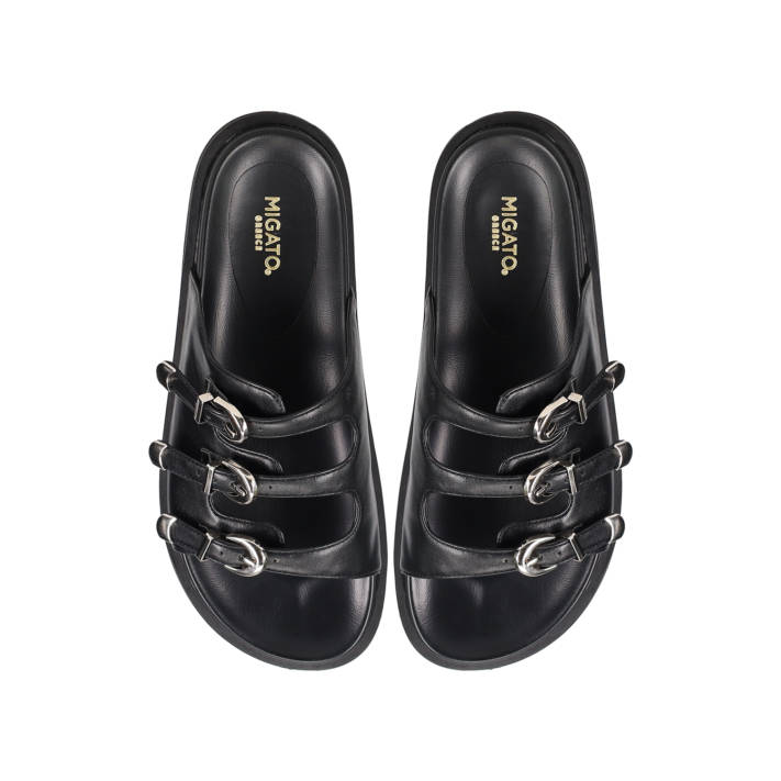 Black footbed sandal