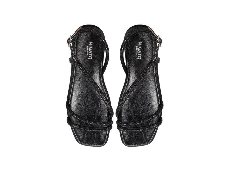 Black footbed sandal