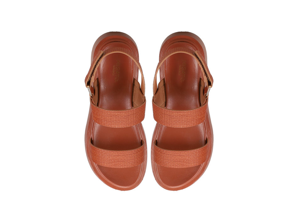 Tan flatform sandal