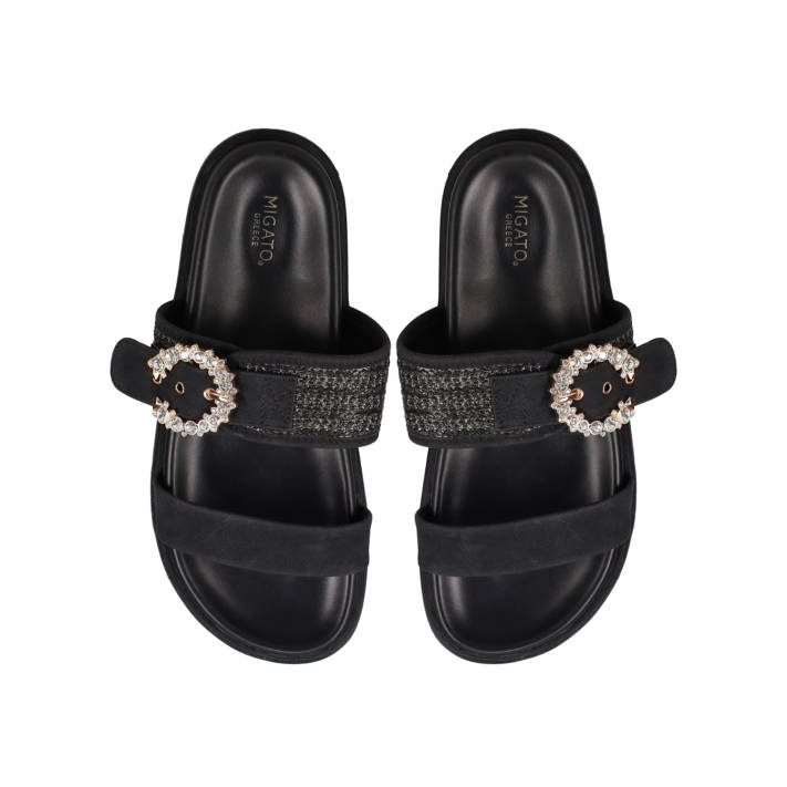 Μαύρο footbed σανδάλι