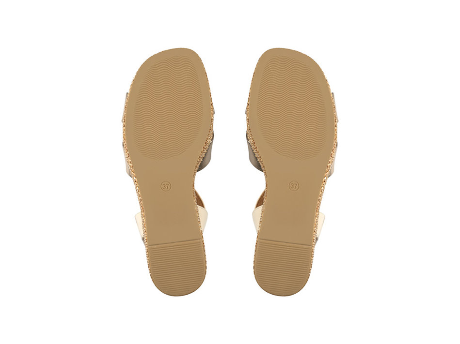 Gold wedge sandal