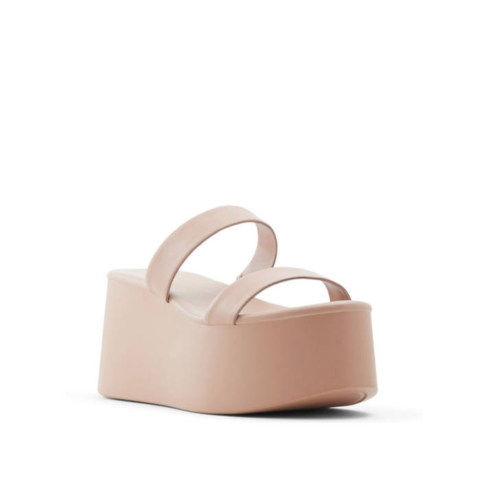 Beige wedge mule sandal  WICECLYA
