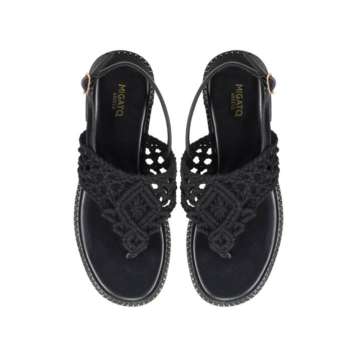 Μαύρο μακραμέ σανδάλι