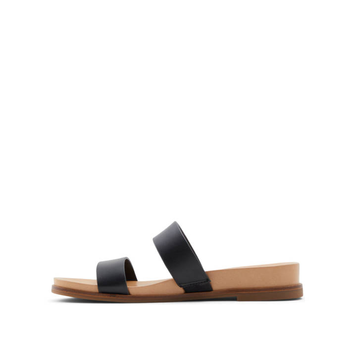 Μαύρο δερμάτινο σανδάλι ALIAWEN