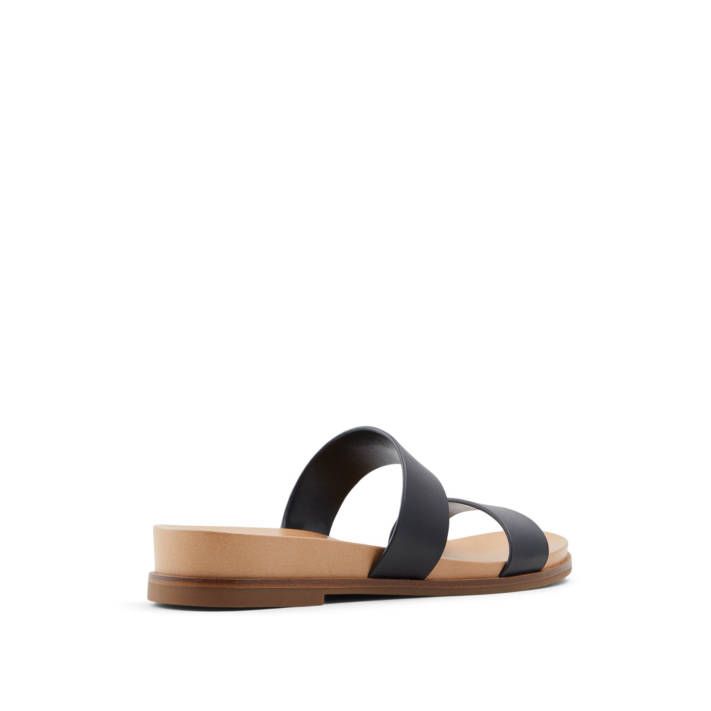 Μαύρο δερμάτινο σανδάλι ALIAWEN