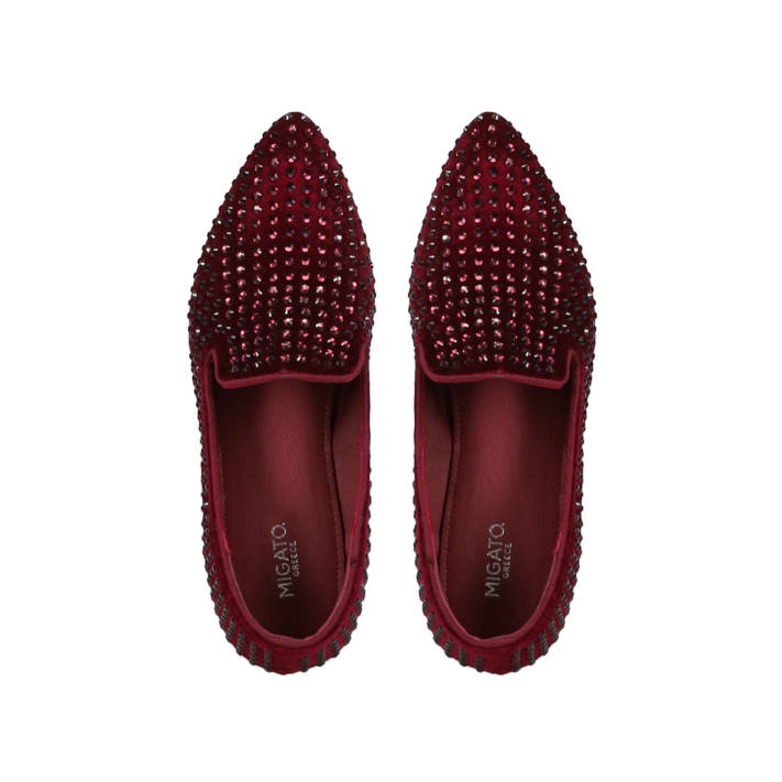 Μπορντώ βελούδινο loafer