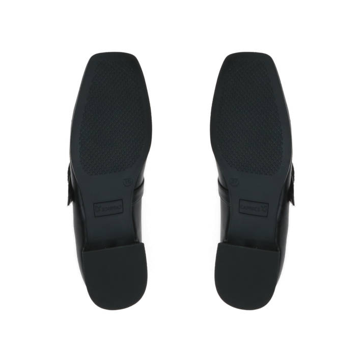 Μαύρη δερμάτινη μπαλαρίνα