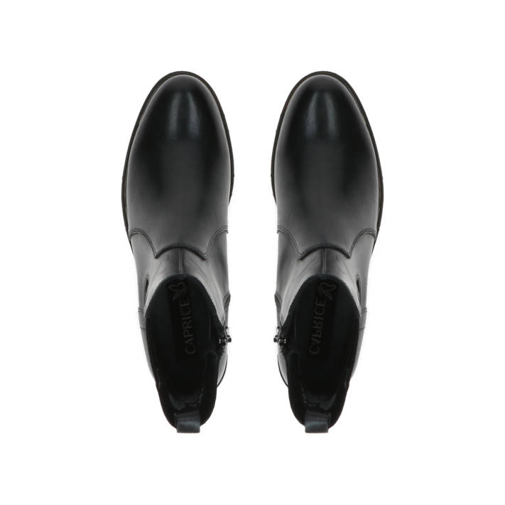 Black ankle leather boot