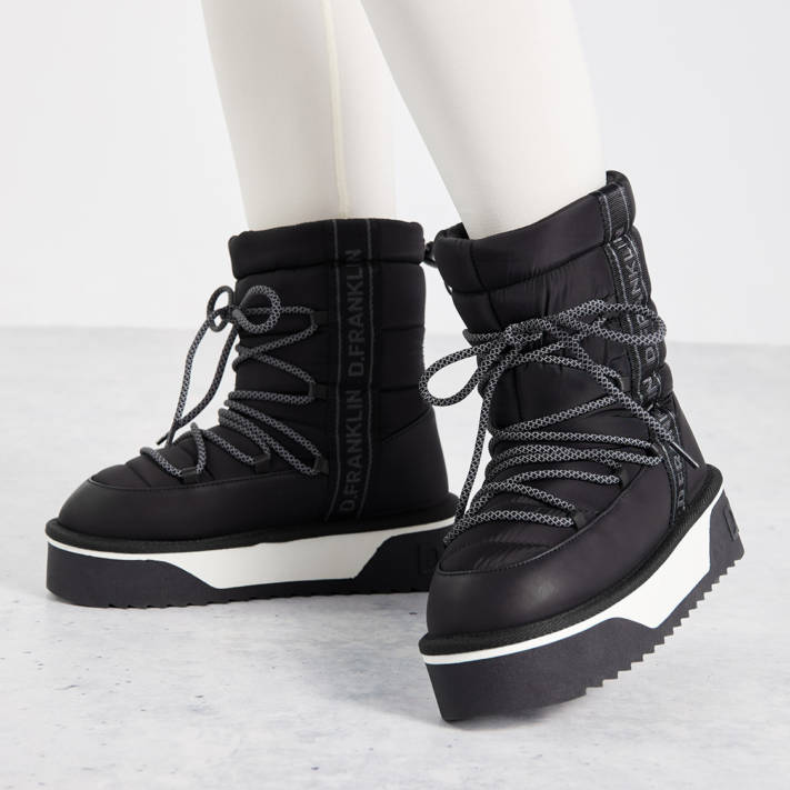 Black platform bootie