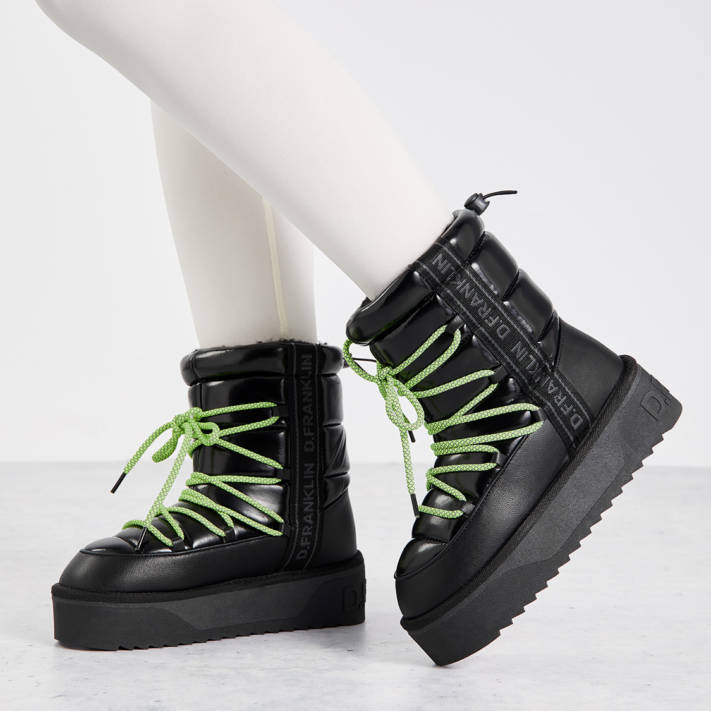 Black platform bootie