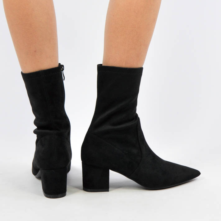 Black suede bootie