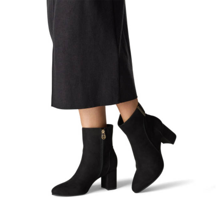Black suede bootie