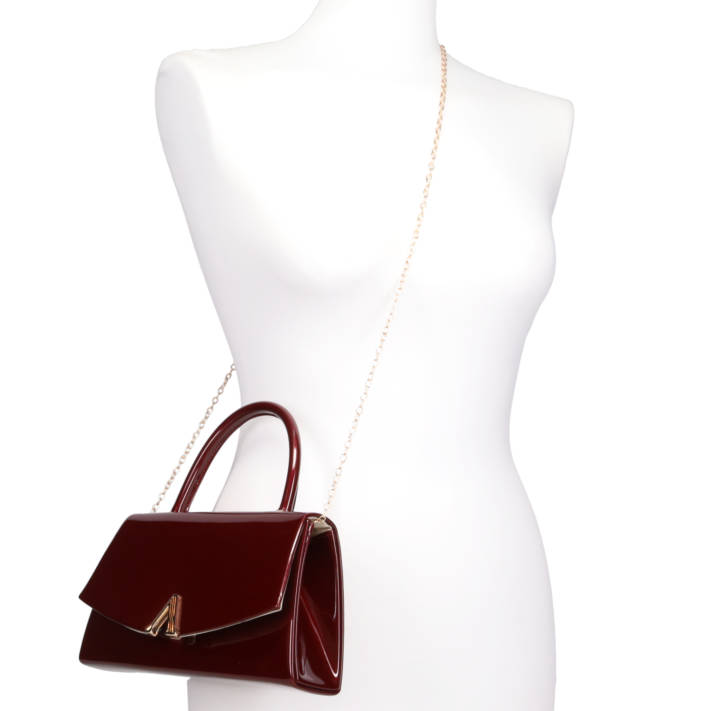 Burgundy handbag