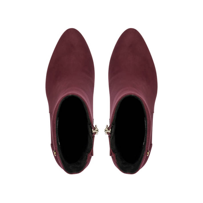 Burgundy suede bootie