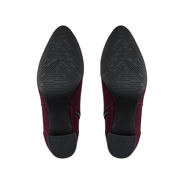 Burgundy suede bootie