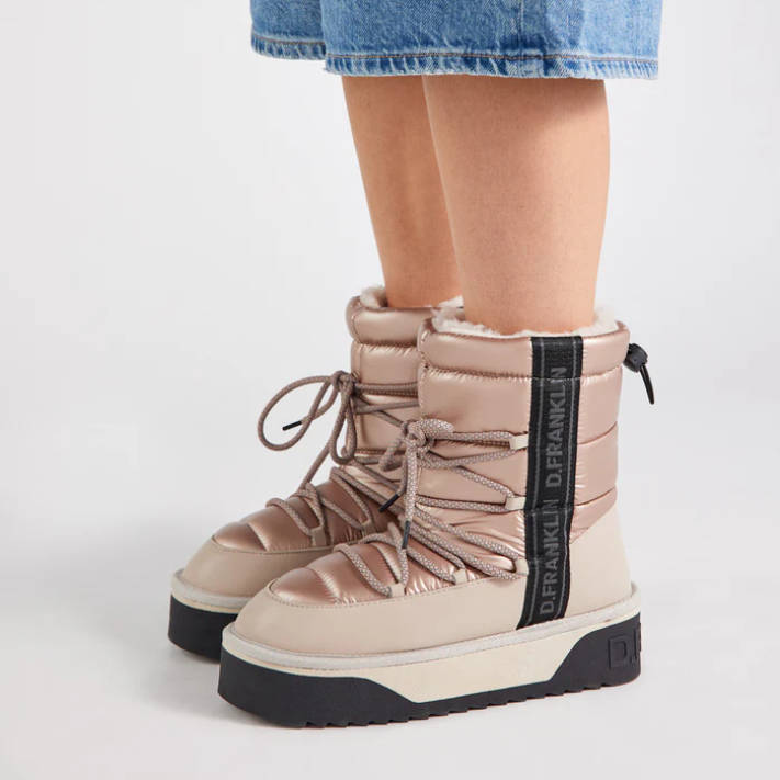 Beige platform bootie