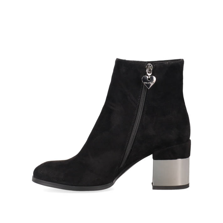 Black suede bootie