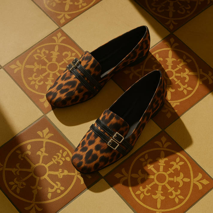 Animal print loafer