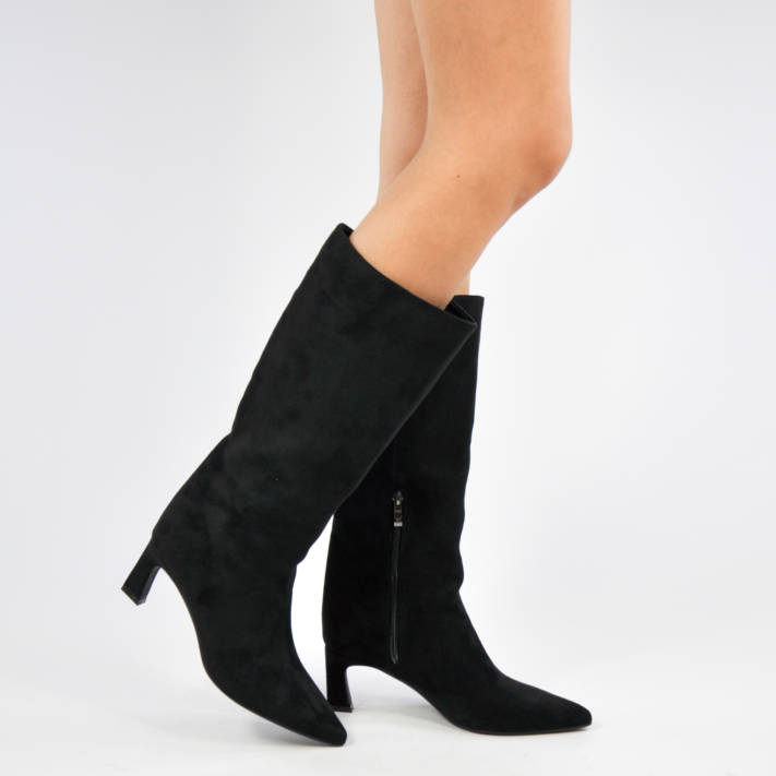 Black suede boot