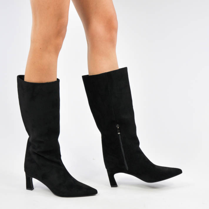 Black suede boot