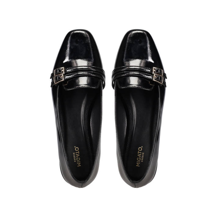 Black patent loafer