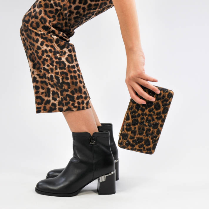 Animal print clutch bag