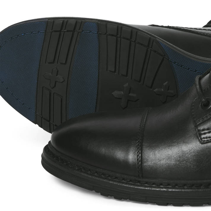 Μαύρο ανδρικό δερμάτινο μποτάκι