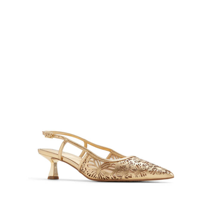 Gold slingback pump ELEGANT