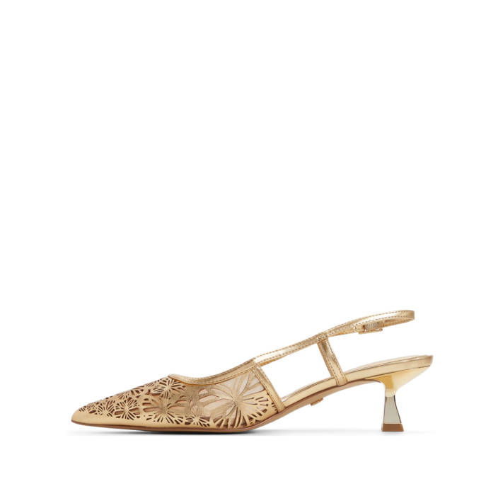 Gold slingback pump ELEGANT