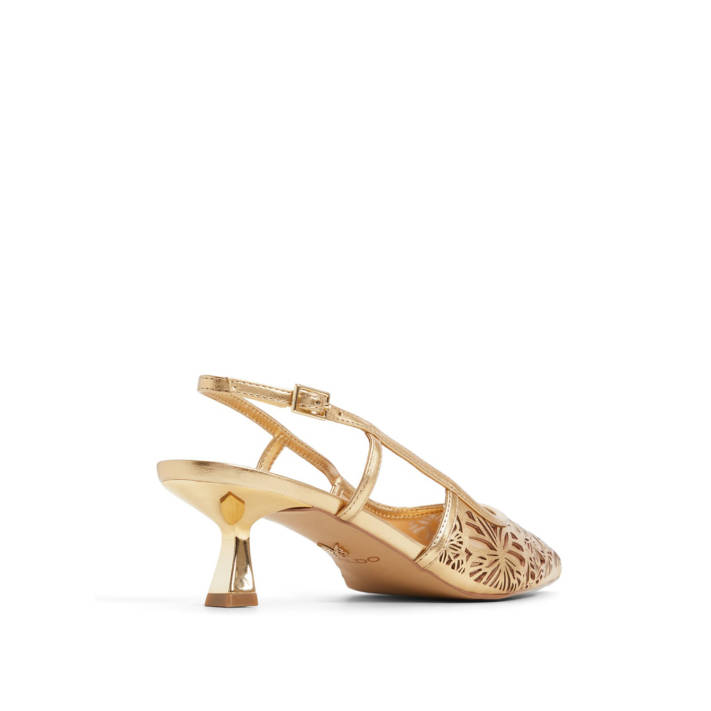 Gold slingback pump ELEGANT