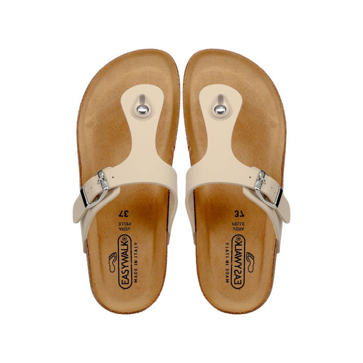 Beige footbed sandal