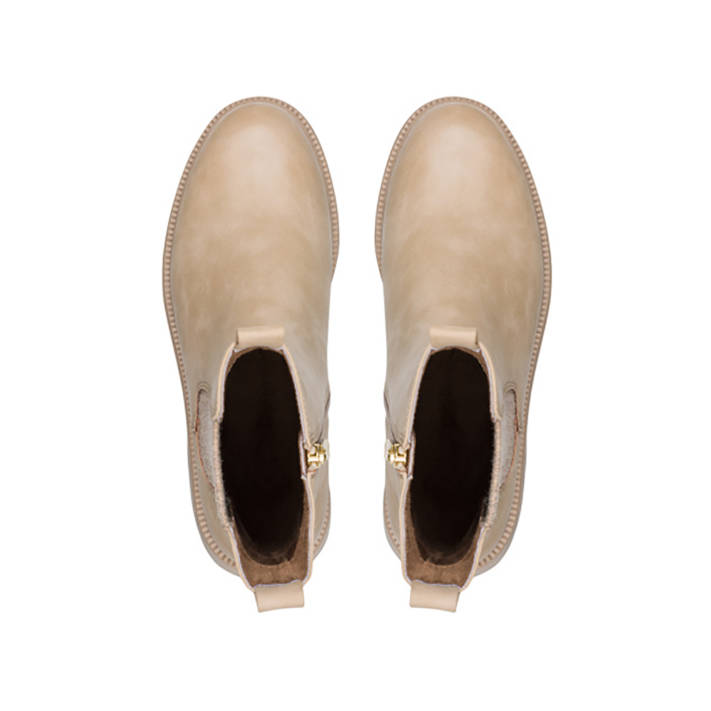 Beige leather Chelsea bootie