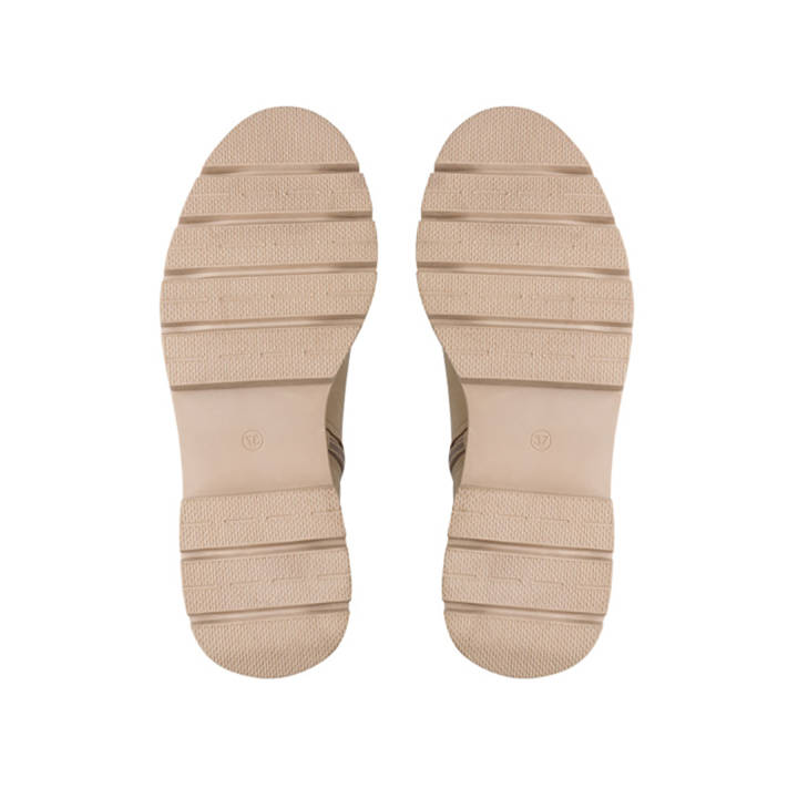 Beige leather Chelsea bootie