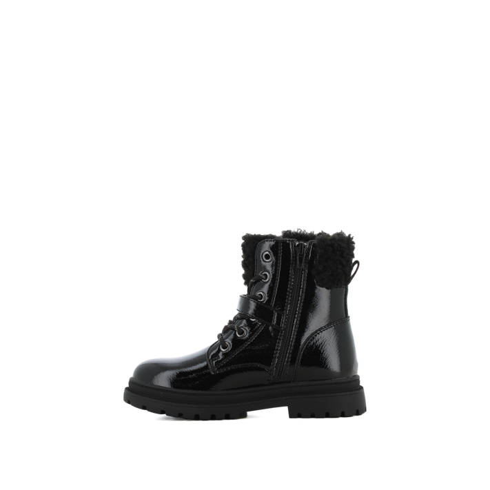 Kids black patent bootie