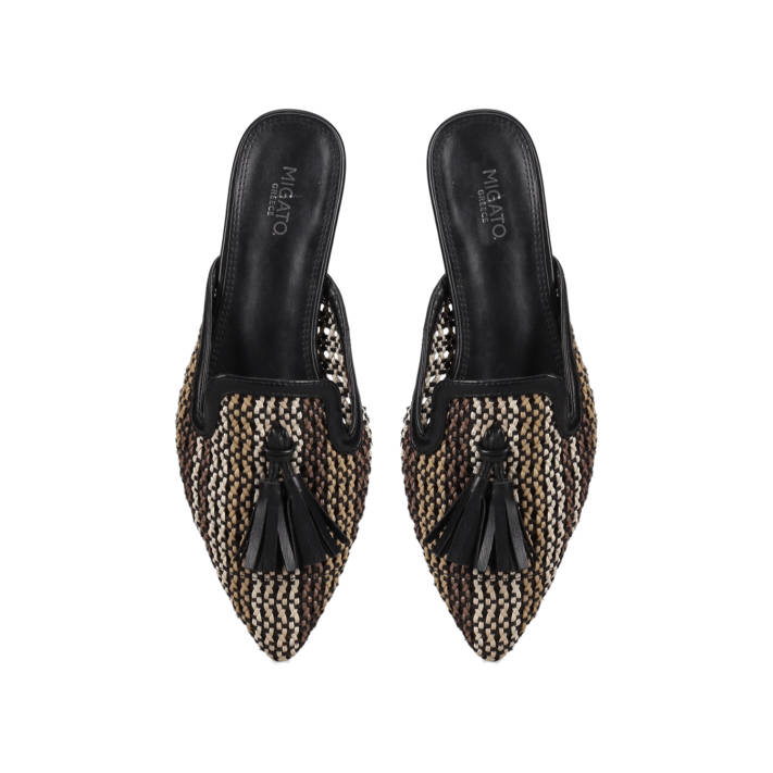 Black knit mule