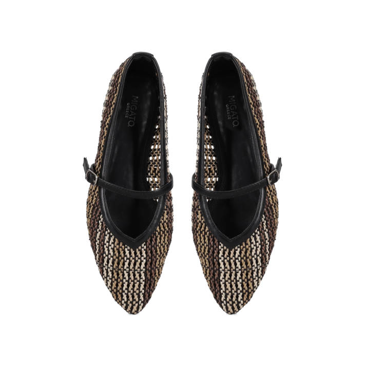 Beige wooven ballet flat