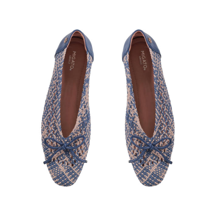Blue wooven ballet flat