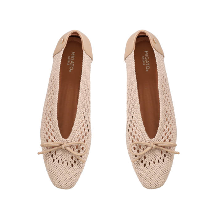 Beige wooven ballet flat