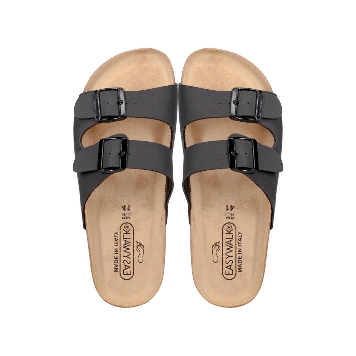 Mens black footbed sandal