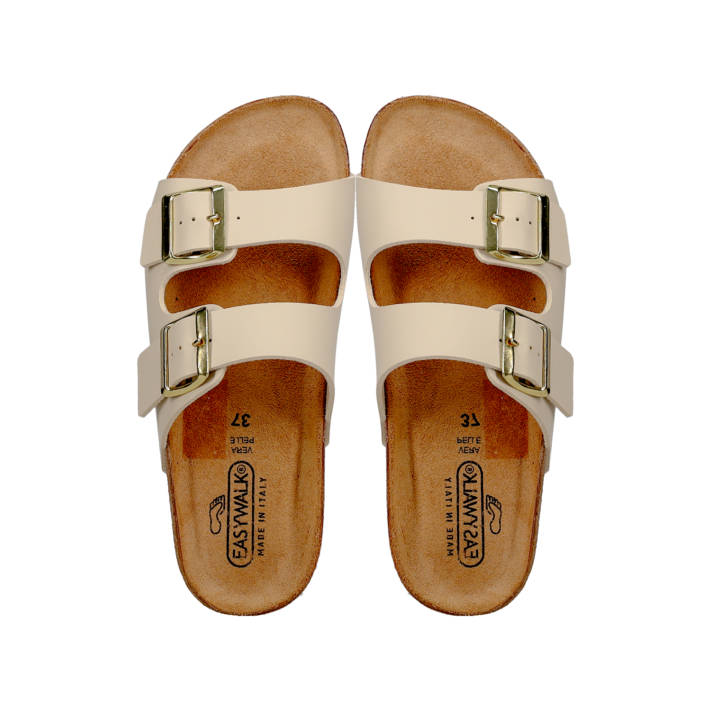 Beige footbed sandal