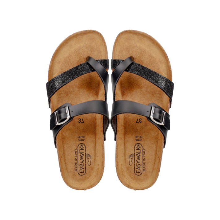 Μαύρο footbded sandal