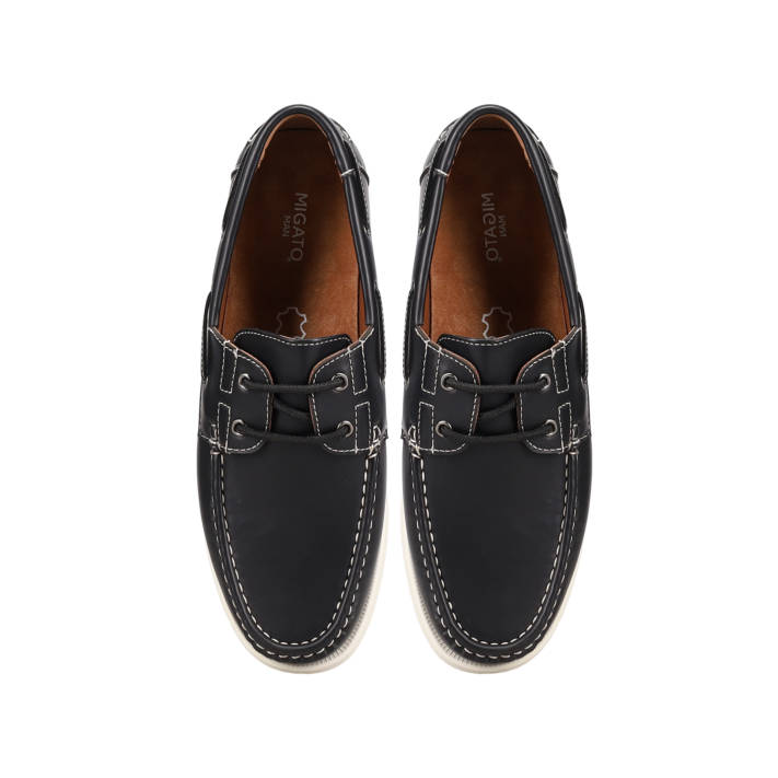 Μαύρο ανδρικό παπούτσι boat shoe