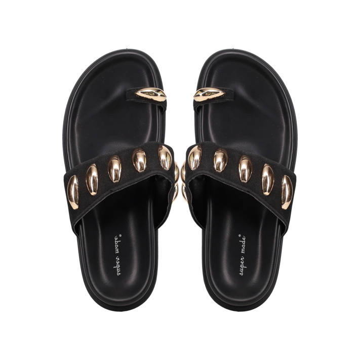 Μαύρο footbed σανδάλι