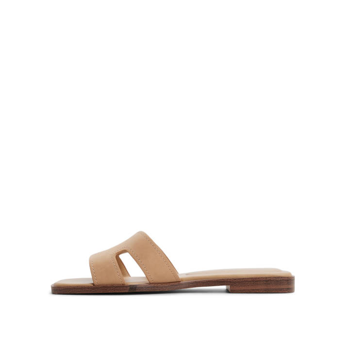 Μπεζ δερμάτινο σανδάλι ITSANDAL