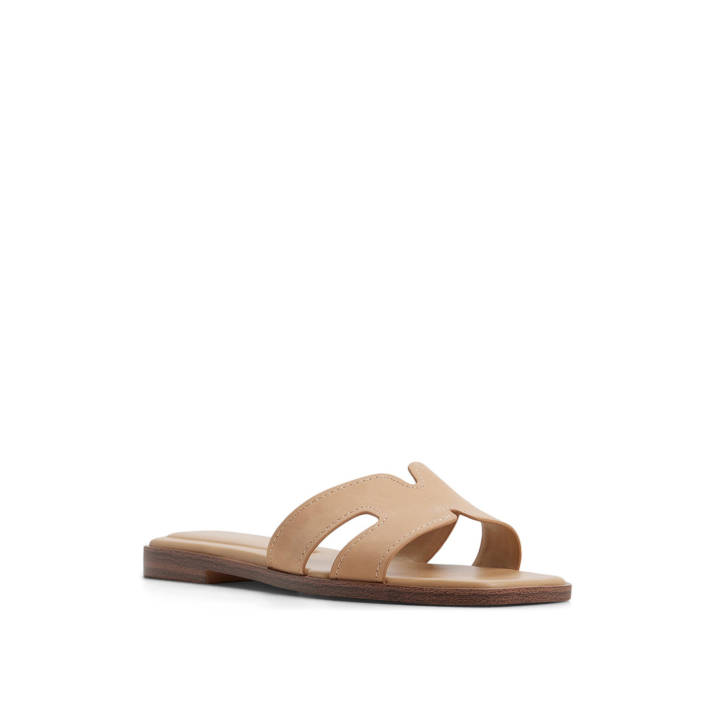 Μπεζ δερμάτινο σανδάλι ITSANDAL