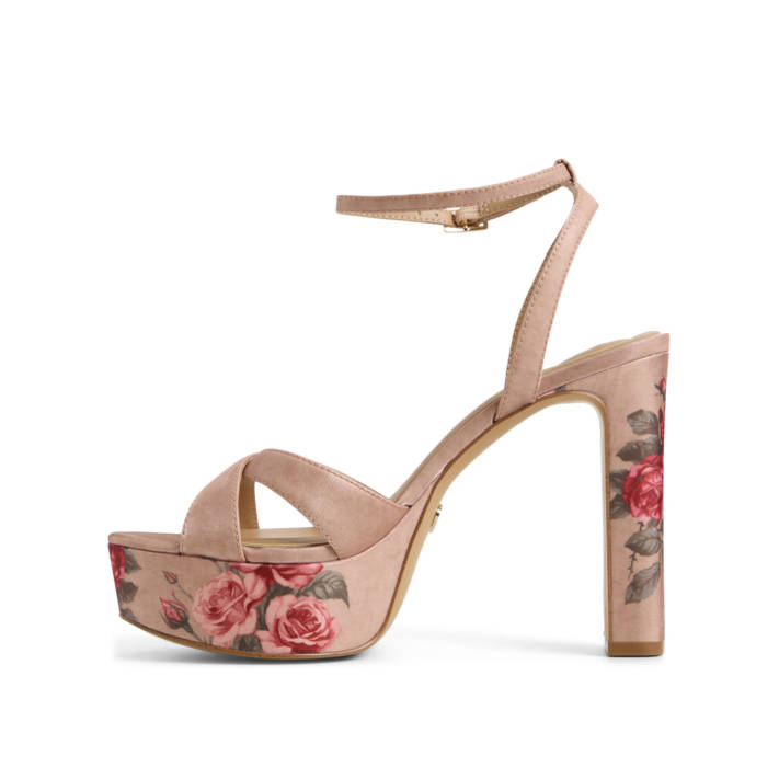 Beige satin sandal ROSINE