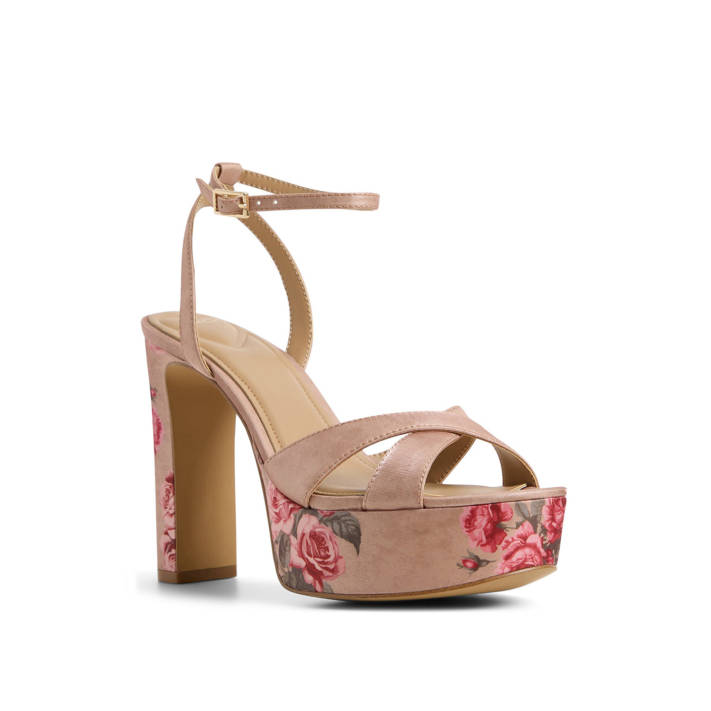 Beige satin sandal ROSINE