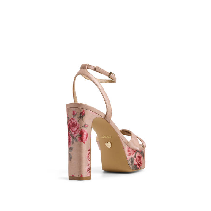 Beige satin sandal ROSINE