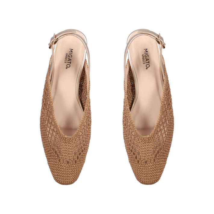 Taupe slingback ballet flat