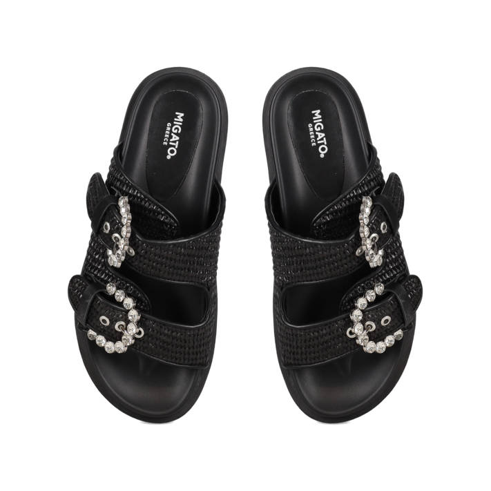 Black footbed sandal